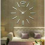 Horloge murale 3D Géante 60 cm  - Argent au meilleur prix au Maroc