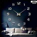Horloge Murale Design 3D 1,20m - Silver au meilleur prix au Maroc