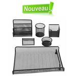 Ensemble Bureau 6Pcs Métal - Noir au meilleur prix au Maroc