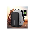 Sac à dos avec chargeur USB intégré - Gris au meilleur prix au Maroc