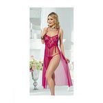 Laly bianca Chemise De Nuit + String - Rose Foncé au meilleur prix au Maroc