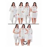 Jenika Pyjama HAREM SULTAN PYJAMAS SET 7 PIÈCES (GRANDES TAILLES) - Blanc au meilleur prix au Maroc