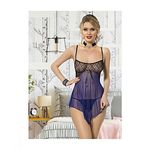 Laly bianca Chemise De Nuit + String - Violet - Noir au meilleur prix au Maroc