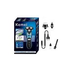 KEMEI Rasoir électrique 3 en 1 lavable rechargeable rasage machine nez tondeuse barbeador 4D barbe et brosse nettoyante ORIGINAL au meilleur prix au Maroc