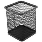 Pot a crayon - porte stylo mini carré métal Noir au meilleur prix au Maroc