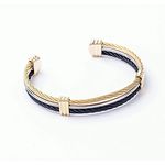 Diamant D'or Bracelet Câble 100% Acier Noir-Doré + Boite cadeau au meilleur prix au Maroc