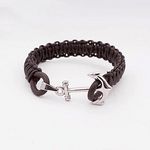 Rêve diamant Bracelet Marine Tressé en cuir 100% Acier - Marron + Boite Cadeau au meilleur prix au Maroc