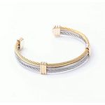 Diamant D'or Bracelet Câble 100% Acier Argenté-Doré + Boite cadeau au meilleur prix au Maroc