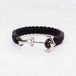 Rêve diamant Bracelet Marine Tressé en cuir 100% Acier - Noir + Boite Cadeau au meilleur prix au Maroc