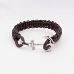 Rêve diamant Bracelet Marine Tressé en cuir 100% Acier - Marron + Boite Cadeau au meilleur prix au Maroc