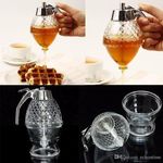 honey dispenser - Distributeur de miel - Bouteille/bocal en acrylique - Avec socle au meilleur prix au Maroc