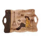 Grand Plateau festonné avec anses 46x31 cm made in italy au meilleur prix au Maroc