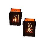 2 Photophores Lumineux  en Bois Démontables avec 2 Bougies au meilleur prix au Maroc