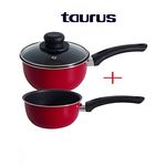 Lot 2 Casseroles+couvercle rouge VITAL Anti-Adhésive 16 cm+14 cm au meilleur prix au Maroc