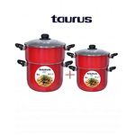 Lot 2  Couscoussier  rouge VITAL Anti-Adhésive 8L+4L au meilleur prix au Maroc