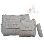 Pack bébé : Baby Sac à langer en Cuir - 3X1 pièces - Beige au meilleur prix au Maroc