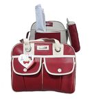 Pack My Baby : Sac à langer en Cuir 4 pièces - Grenat au meilleur prix au Maroc