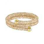 Bracelet-jonc double Cristal - Doré au meilleur prix au Maroc