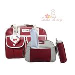 Pack bébé : Sac à langer 4 pièces Bébé - Grenat au meilleur prix au Maroc