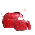 Pack My Baby : Sac à langer en Cuir 4 pièces - Rouge au meilleur prix au Maroc