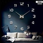 Horloge Murale Design 3D 1,20m - Silver au meilleur prix au Maroc