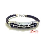 Bracelet cuir MARRON et acier inoxydable au meilleur prix au Maroc