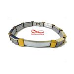 Bracelet Avec Plaque En Acier Inoxydable Pour Homme - Argent + DORE au meilleur prix au Maroc