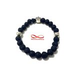 Agate Natural Matte Black Volcano Lava Pierre perlé élastiques - Unisex au meilleur prix au Maroc