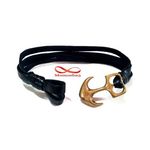 Bracelet Ancre Marine BRONZE + Cuir Noir au meilleur prix au Maroc