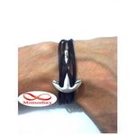 Bracelet Ancre Cuir MARRON + Fermoir Acier Inoxydable (Réglable) au meilleur prix au Maroc