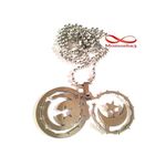 Chaîne En Acier Inoxydable Argenté Avec Pendentif Croissant au meilleur prix au Maroc