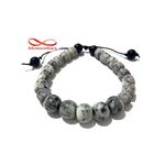 Agate pierre naturel noir et BLANC fermoir cordon réglable au meilleur prix au Maroc