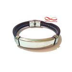 Bracelet En Acier Inoxydable + Cuir MARRON (Réglable) au meilleur prix au Maroc