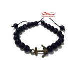 Agate Verre Avec Pendentif Ancre Marine BRONZE unisex Fil Réglable au meilleur prix au Maroc