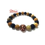 Agate Pierres Naturelle + Lave Noir Avec Pendentif LION - élastique au meilleur prix au Maroc