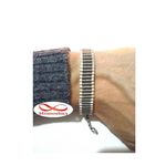 Bracelet Fil GRIS Et Acier Inoxydable Argenté Unisex (Réglable) au meilleur prix au Maroc
