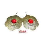 Boucles D’oreilles - BRONZE et ROUGE au meilleur prix au Maroc