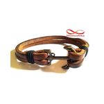 Bracelet Ancre Marine Cuir MARRON (Réglable) au meilleur prix au Maroc