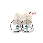 Boucles D’oreilles Pour Femme Argenté + Pierre BLEU au meilleur prix au Maroc