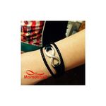Bracelet Infinity En Cuir Noir Véritable Symbole Et Fermoir Argenté au meilleur prix au Maroc