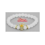 Agate Pierres Naturelle BLANC + Pendentif Couronne Avec Pierres - élastique au meilleur prix au Maroc