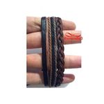 Bracelet Torsadé Cuir Et Fil Ajustable Unisex au meilleur prix au Maroc