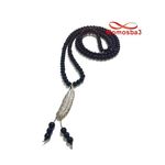 Collier Agate Verre Noir Avec Pendentif Plume a La Mode - Unisex au meilleur prix au Maroc