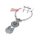 Bijoux Ensemble Collier + Boucle D'oreille Plume Pour Femme au meilleur prix au Maroc