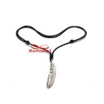 Collier Fil Noir Réglable Avec Pendentif Plume A la Mode - Unisex au meilleur prix au Maroc
