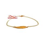 Bracelet Plume En Acier Inoxydable DORE Pour Femmes au meilleur prix au Maroc