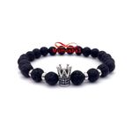 Agate Pierres Naturelle De Lave Avec Pendentif Couronne Argenté - élastique au meilleur prix au Maroc