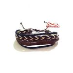 Bracelet Torsadé Cuir Et Fil Réglable Unisex au meilleur prix au Maroc