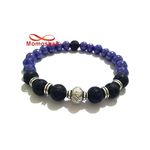 Agate Pierre Naturelle BLEU + Noir - Unisex au meilleur prix au Maroc