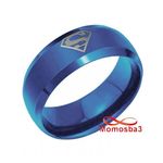 Bague SUPERMAN En Acier Inoxydable BLEU - Unisex au meilleur prix au Maroc